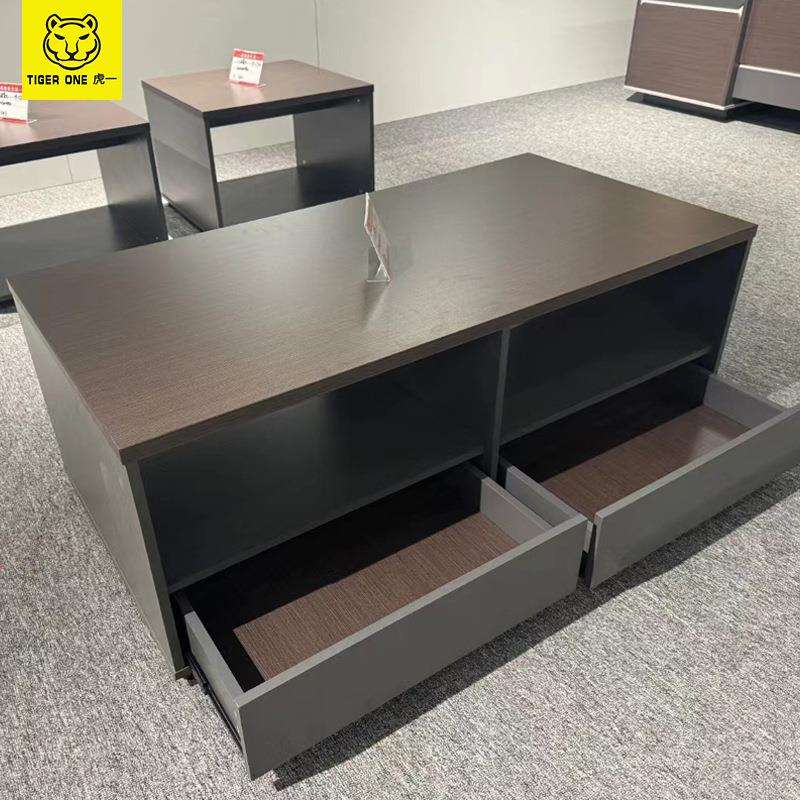 广东虎一办公家具办公室茶几简约现代长短小方形沙发茶几带抽屉斗