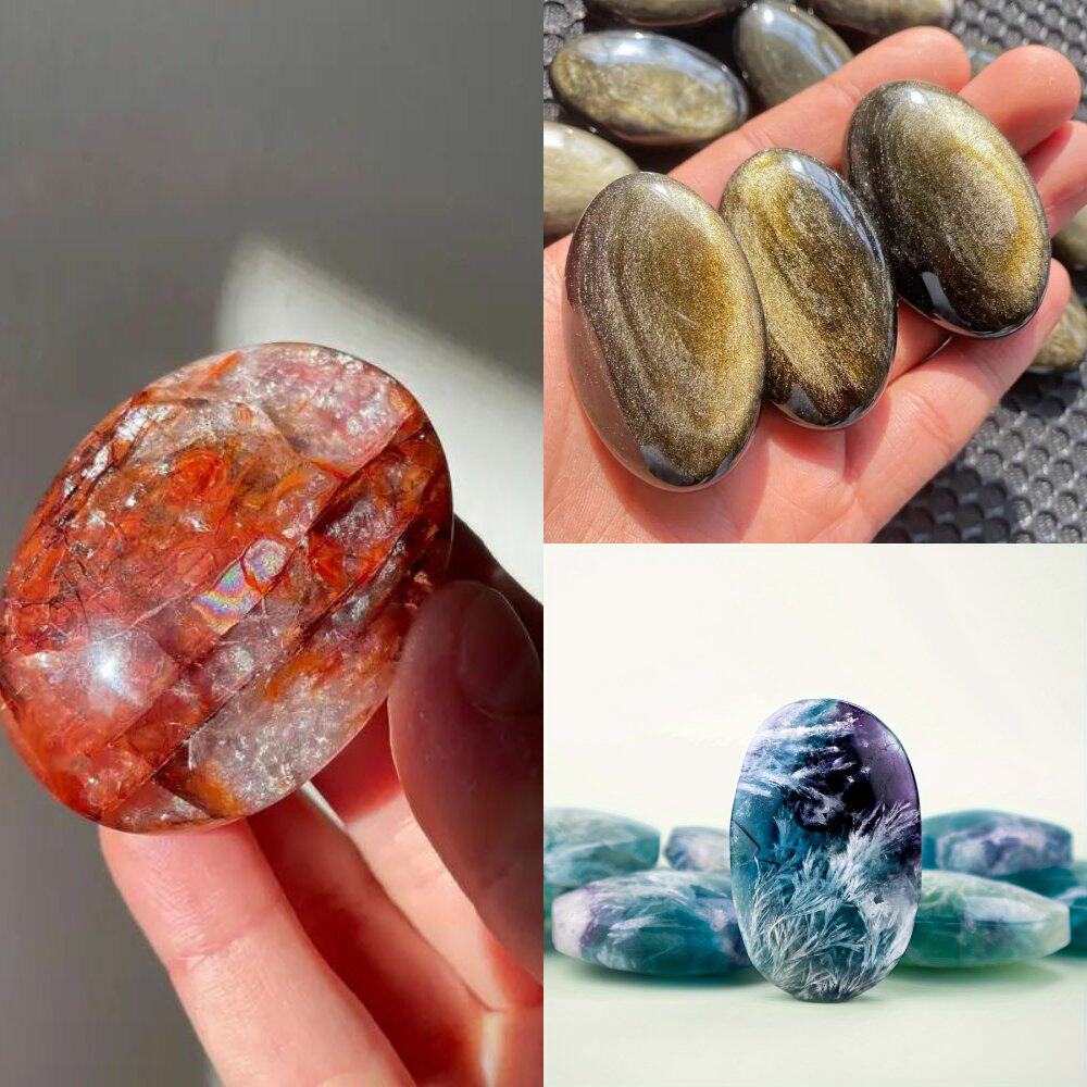 天然水晶原石热敷石把玩件半宝石