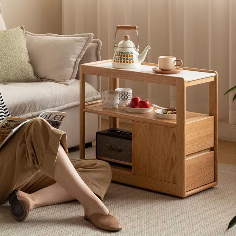 北欧客厅实木边几小户型可移动沙发侧边柜阳台卧室床头简约小茶几
