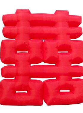 婚鼓庆大红色喜字双喜充气气结婚庆典礼充拱门通风机彩虹门气模红