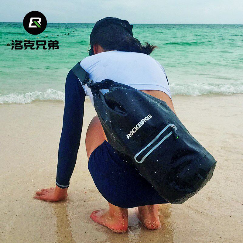 洛克兄弟游泳包沙滩防水桶包单肩背包浮潜漂流海边户外旅游收纳袋