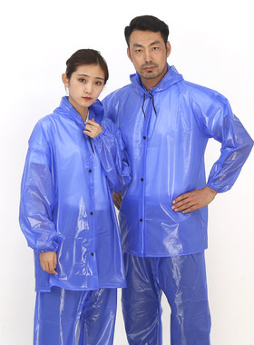 PVC加厚 分体雨衣雨裤套装电动瓶车摩托车男式女性成人钓鱼徒步服