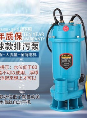 切割污水泵抽粪泥浆农家用灌溉小型220v排污潜水泵高扬程380V三相