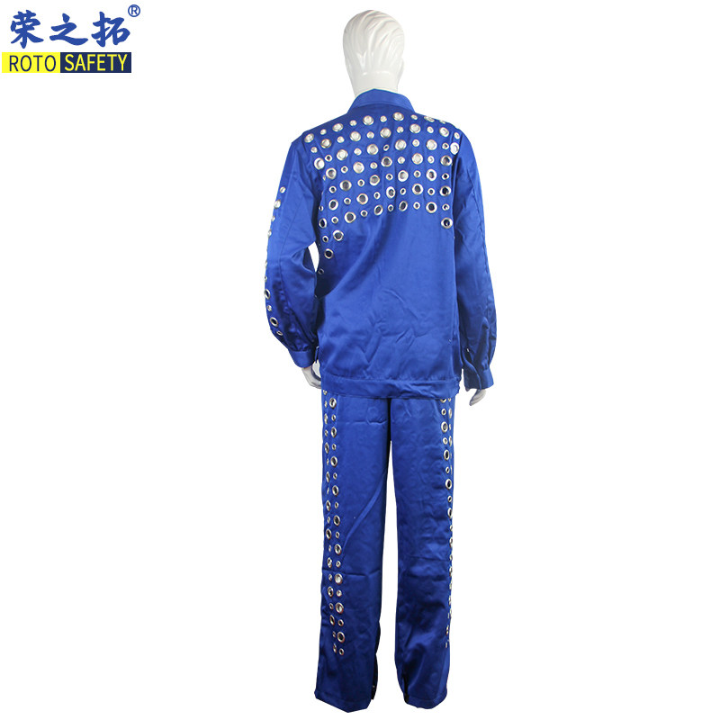玻璃厂防护服套装防割防划伤工装制服定制铁圈服装带孔耐磨透气