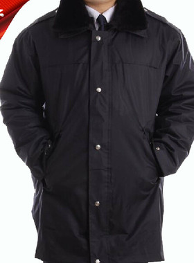物业保安服大衣冬装冬季执勤服装棉衣多功能防寒加长加厚保安大衣