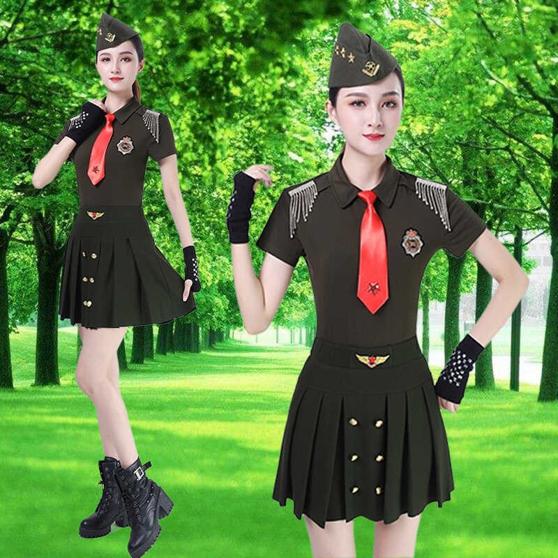 水兵舞服装新款套装女士高端跳舞衣服广场舞蹈演出服半身裙子