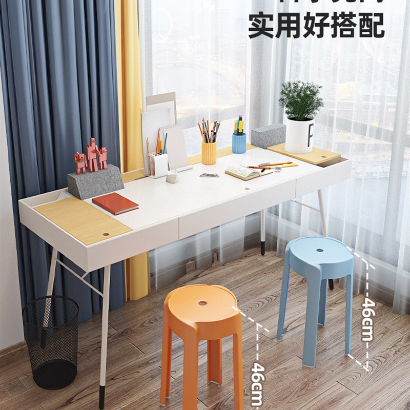 家用凳子加厚塑料可叠放摞叠餐桌板凳风车凳高圆凳胶凳子简约椅子