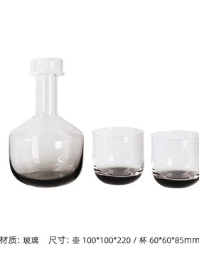 高档轻奢样板间酒柜组o合摆件售楼吧台创意酒具酒杯醒酒器玻璃装