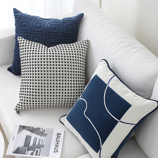 CS043蓝g色现代简约抱枕沙发靠枕客厅高级感床头靠背样板房方枕