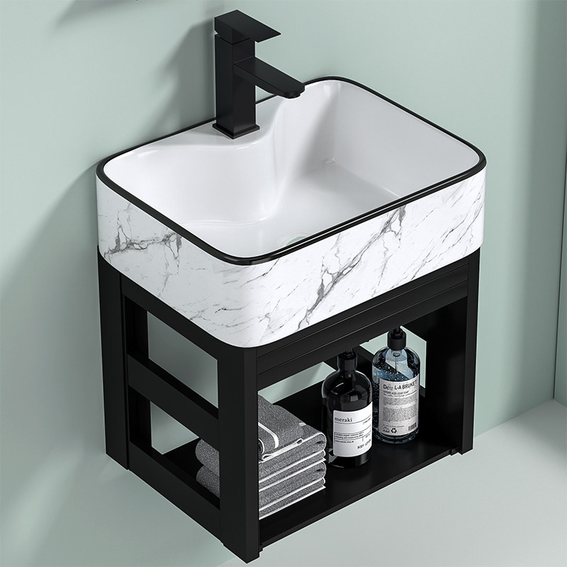 新中式简b约小户型挂墙式洗手盆家用公寓酒店简易陶瓷挂盆洗漱池