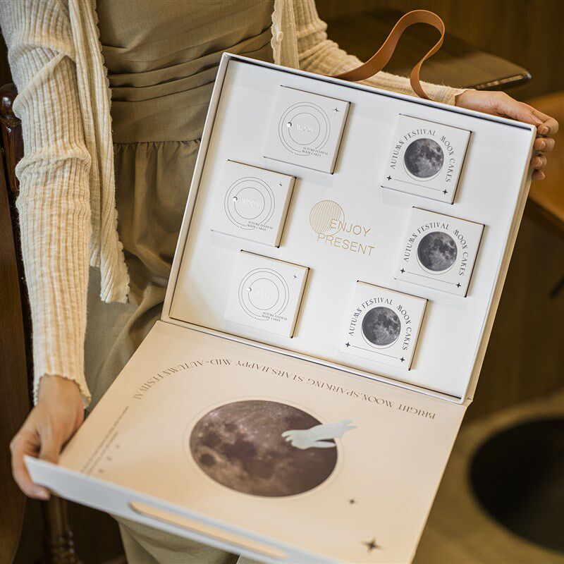 中秋8粒新款冰皮月饼礼盒包装盒高档蛋黄酥手提礼品盒W定制logo空