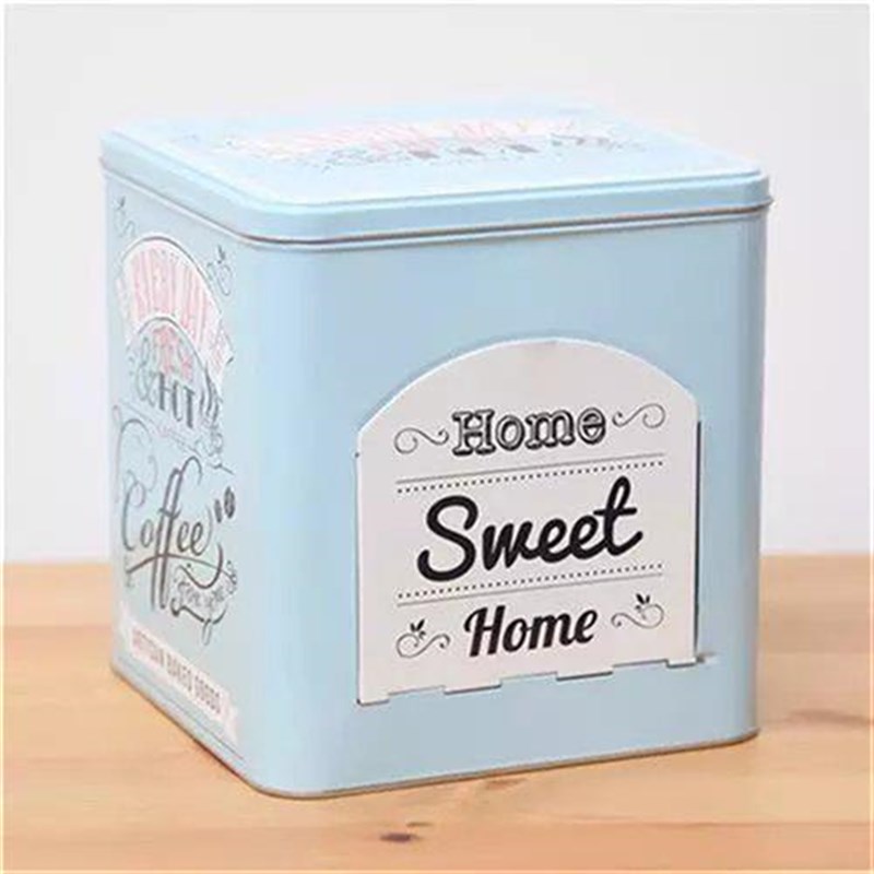 铁盒盖收纳有饼干家居糖果咖w啡盒子大号收纳盒存放罐长款铁盒子