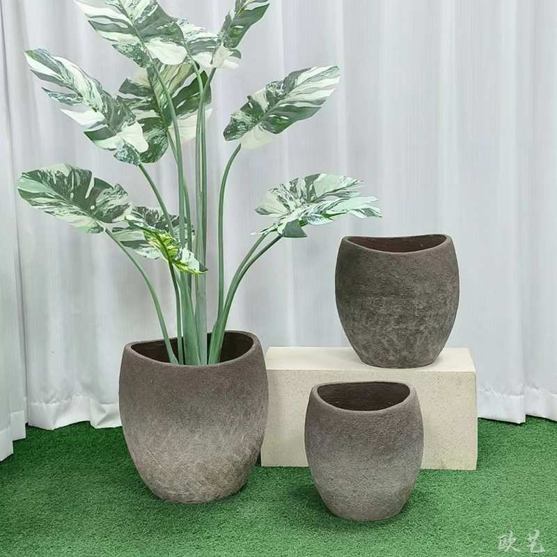 3024水泥花盆 圆形水泥花盆 纤维花盆 外贸花盆 北欧风 居家花盆