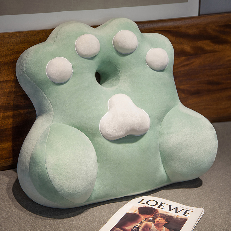 猫爪牀上靠枕牀头m靠垫软包学生宿舍看书玩靠背垫护腰枕头抱枕