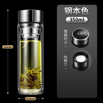 美国原进口摔不烂钢化玻璃杯男士防摔F高档双层玻璃杯高硼硅泡茶