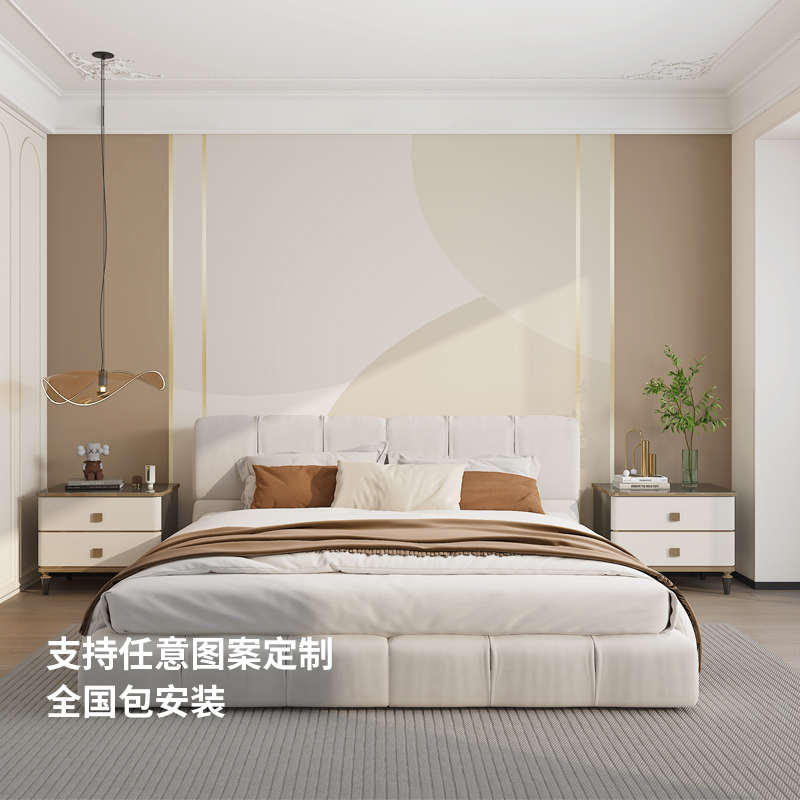 环保无缝墙布现代简约壁纸客厅沙发电视背M景墙定制抽象几何壁画