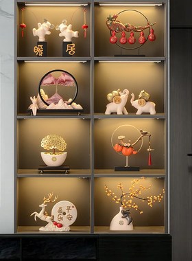 新款酒柜装饰摆h饰客厅电视柜新中式博古架展示柜饰品2024轻奢