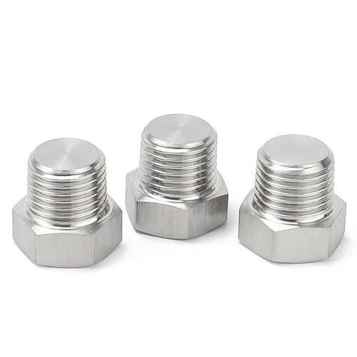 304不锈钢外六角堵头丝堵六角油塞闷头螺塞PT/NPT1/4 1/2 2分 4分