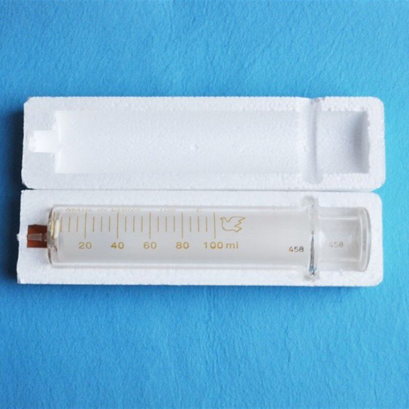 100ml 玻璃针桶/100毫升l玻璃针管/玻璃针筒实验室/送硅橡胶帽套