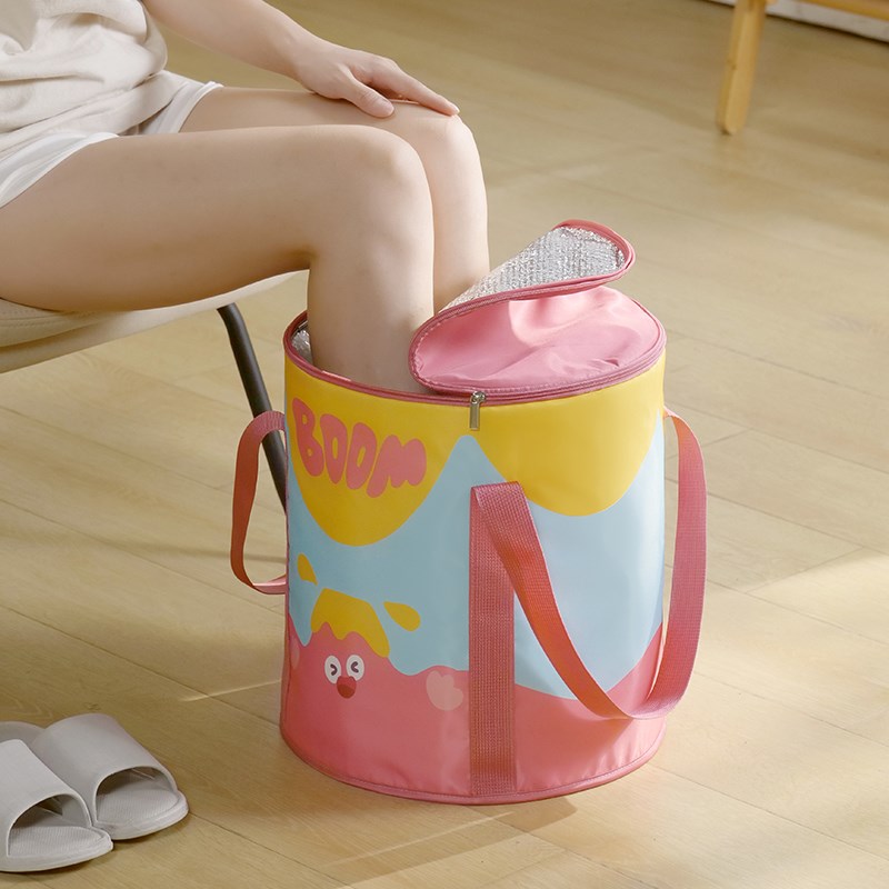 旅行泡脚桶可折叠过小腿女士足浴桶便携式M保温泡脚袋加厚泡脚神
