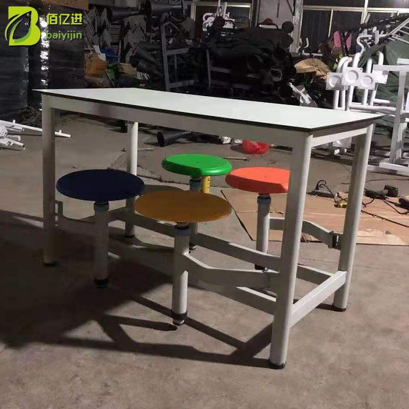 厂家新款快餐桌椅 学校工厂食堂连体四人八人小吃店餐桌椅