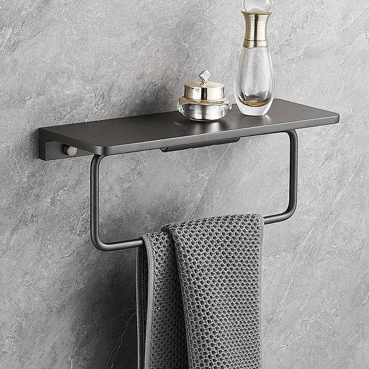 加厚卫生间置物架厕所洗手间洗漱台墙上带活动杆毛巾杆收纳架子