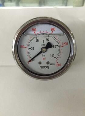 WIKA 耐震压力表 YN60Z 轴向 100bar 1500psi 螺纹14*1.5 2分