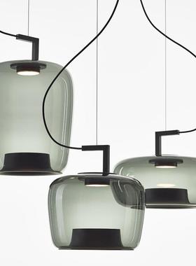 艺术玻璃吊灯餐厅蓝色意式极简床头小吊灯商场酒店咖啡厅中山灯具