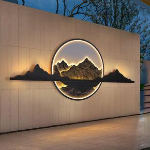 户外新中式太阳能庭院壁灯造景装饰灯别墅围墙防水灯影壁墙景观灯