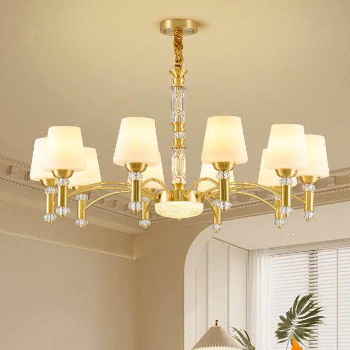 法式中古水晶客厅灯大厅主灯复古轻奢大气餐厅吊灯书房卧室灯