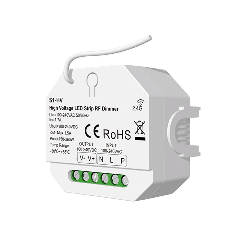 S1-HV 100-240V1.5ALED灯带2.4GRF PUSH调光控制器 信号自动中继