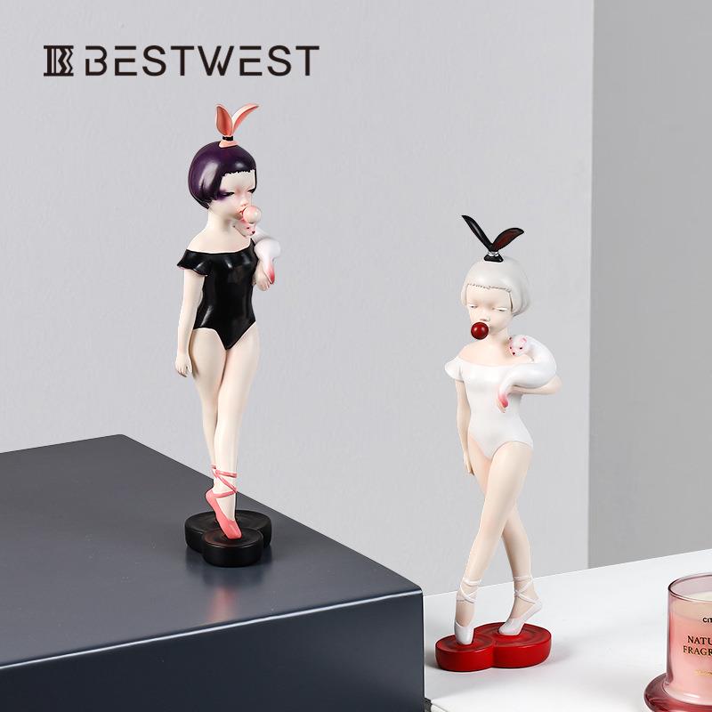 Best west 吕文婧水果硬糖黑天鹅艺术品摆件女友闺蜜创情人节礼物