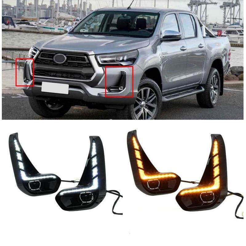 2020-2022海拉克斯Revo车灯改装白黄带转向LED雾灯日行灯DRL