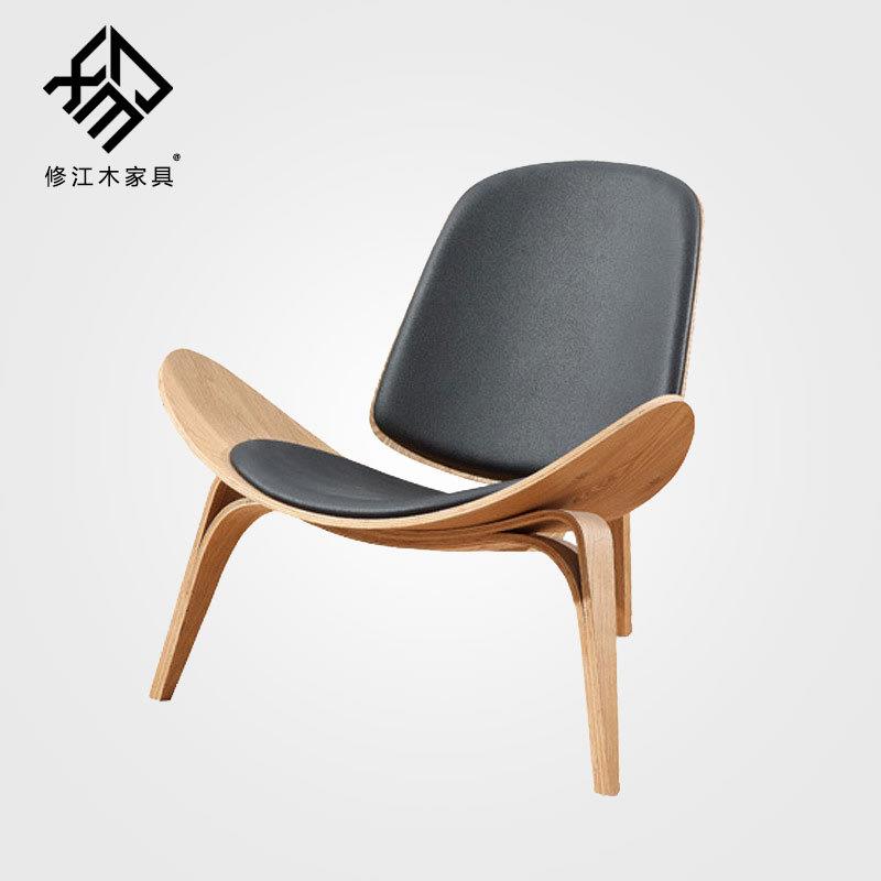 海绵皮垫简约风实木板凳 咖啡厅酒店家用飞机椅 舒适弯木创意餐椅