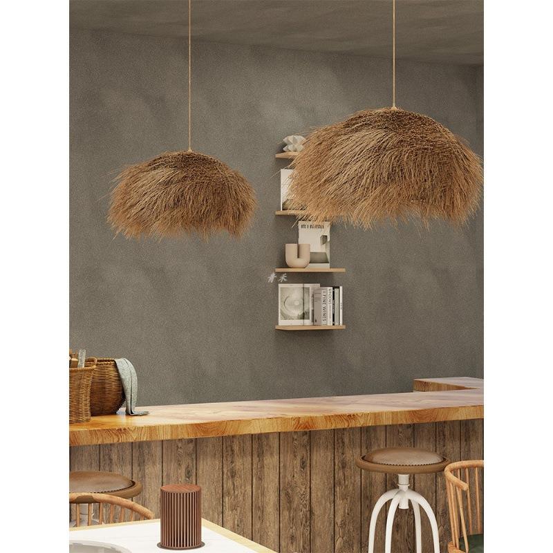 侘寂风藤编吊灯复古酒店民宿餐厅客厅吊灯禅意茶室设计师款创意灯