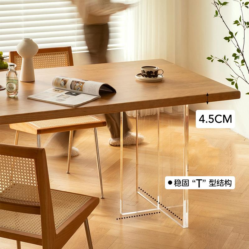 【折扣价】亚克力悬浮书桌家用原木学习电脑桌客厅实木长桌工作台