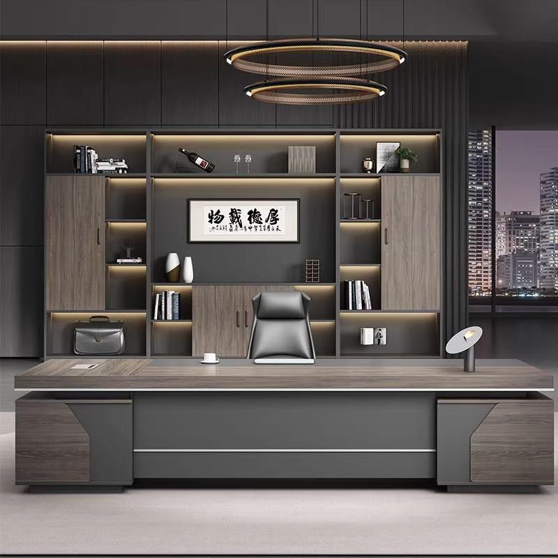 【折扣价】豪华双柜老板桌办公桌椅组合经理总裁桌主管桌简约现代