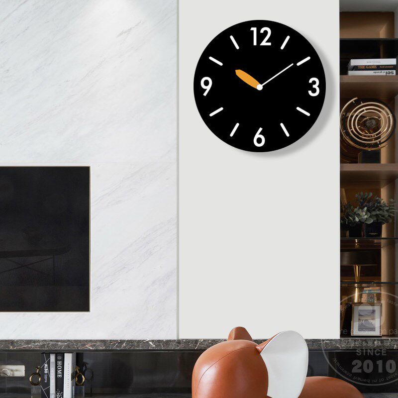 2024新款黑钟表挂钟客厅家用时尚静音时钟现代R挂墙简约挂表石英