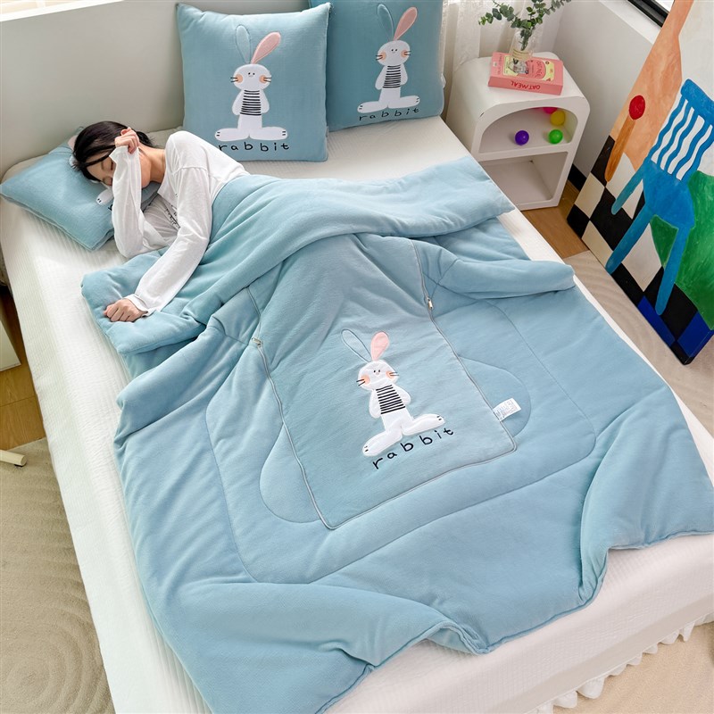 牛奶绒 加厚双面绒抱枕车用被子两F用二合一沙发靠枕午睡枕头毯子