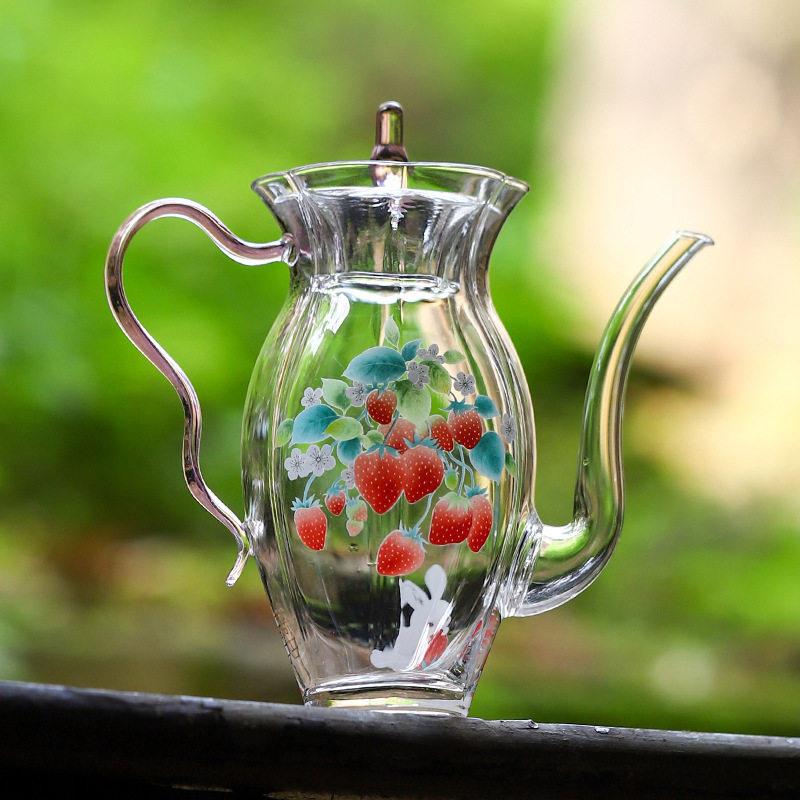 仿宋贵妃泡茶器玻璃茶壶手执壶绿茶专用茶具围炉煮茶茶具水壶套装