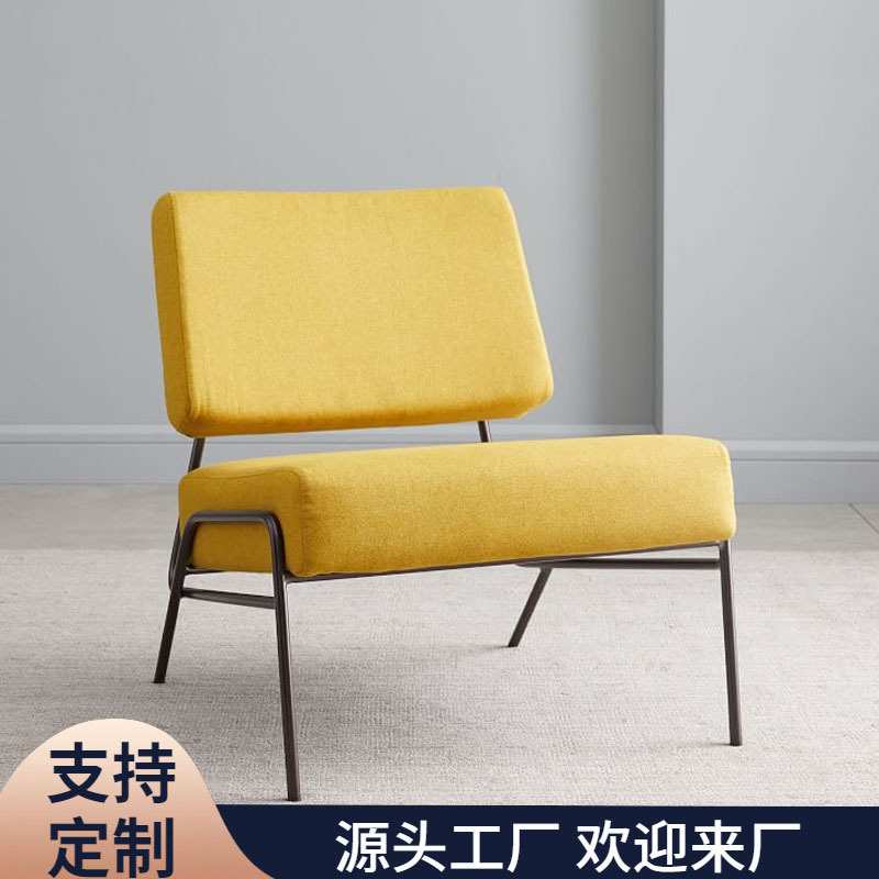 北欧轻奢金属单人沙发椅酒店售楼处洽谈椅设计师创意阳台休闲椅