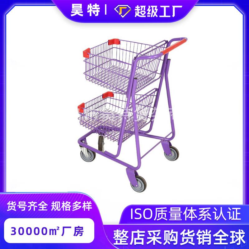 供应双层超市手推车 超市购物车 欧式手推车便携式手推车