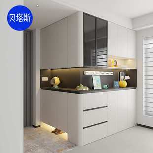 杭州入户转角玄关柜定制餐边柜一体整墙全屋柜子福人精板ENF级
