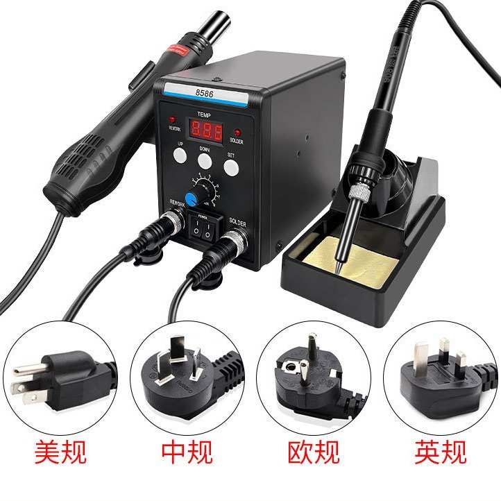 二合一8586可调恒温858D热风枪拆焊台8118手机维修工具电烙铁