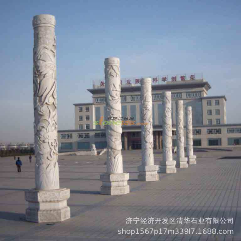 石雕龙柱广场公园雕塑盘龙柱石龙柱文化柱古建筑大理石龙柱