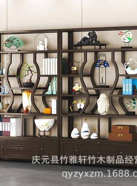 博古架实木新中式茶叶茶具展示柜古董架摆件多宝阁客厅书架置物架