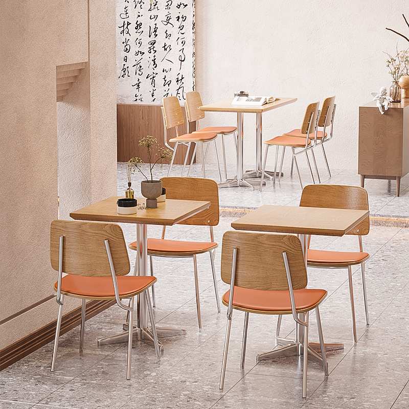 西餐厅桌椅组合餐饮店餐椅休闲奶茶店咖啡厅桌子椅子套装餐厅商用