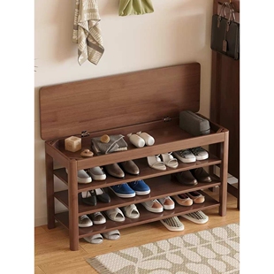 简约全实木换鞋凳翻盖入户鞋柜坐凳一体家用门口置物架储物凳子