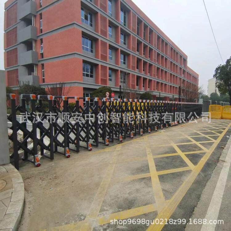 小学学校大门电动门铝合金伸缩门对开栅栏门自动门车行道闸门厂家