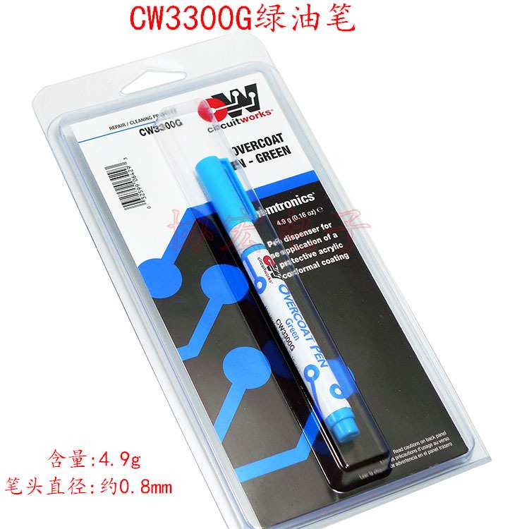 itw CHEMTRONIC CW3300G overcoat pen-green 4.9g cleaning prod